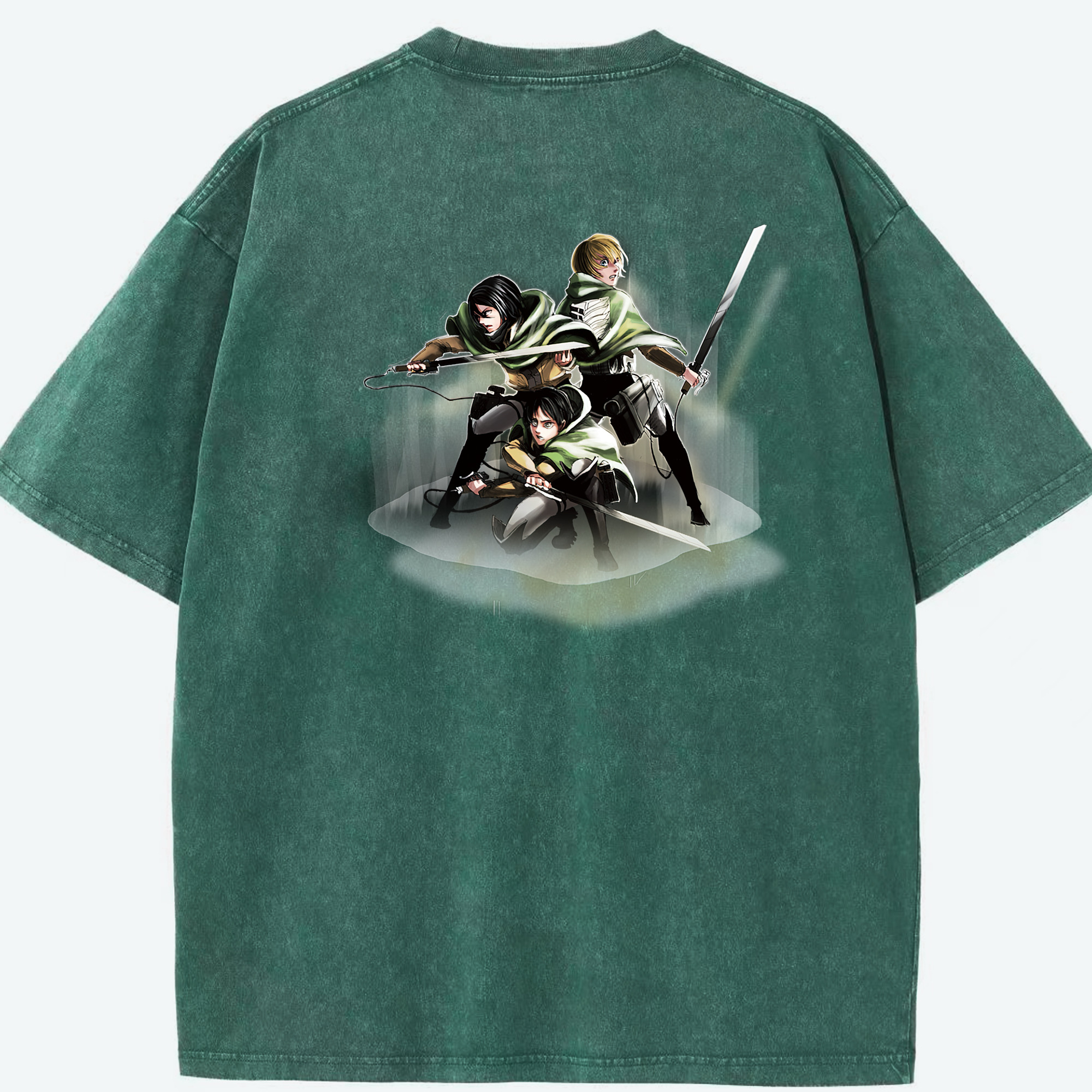 （画像用） 進撃の巨人 Attack on Titan 綿100% ヴィンテージ風 半袖Tシャツ（背面プリント）